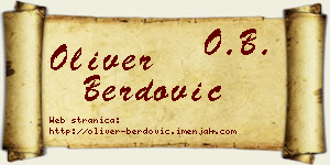 Oliver Berdović vizit kartica